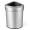 Silver Stainless Steel Corner Trash Bin with 60L Capacity and Non-Slip Base